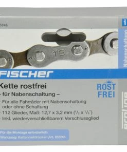 Auslauf ✔️ Fischer Fahrradkette Für Nabenschaltung Rostfrei 1/ X 1/8 Incl.Verschlussglied ✔️