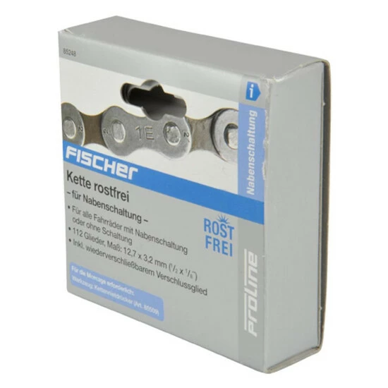Auslauf ✔️ Fischer Fahrradkette Für Nabenschaltung Rostfrei 1/ X 1/8 Incl.Verschlussglied ✔️ – Bild 2