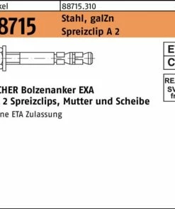 Bester Verkauf 😀 Fischer Fahrrad Bolzenanker R 88715 EXA 8/55 Stahl Galv. EXA 8/ 55 🤩