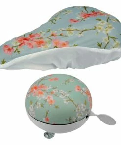 Schlussverkauf 😍 Fischer Fahrrad Set Glocke Und Satteldecke Blumenmuster ✨